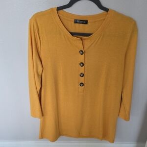 Women's Yellow Button-Down Shirt